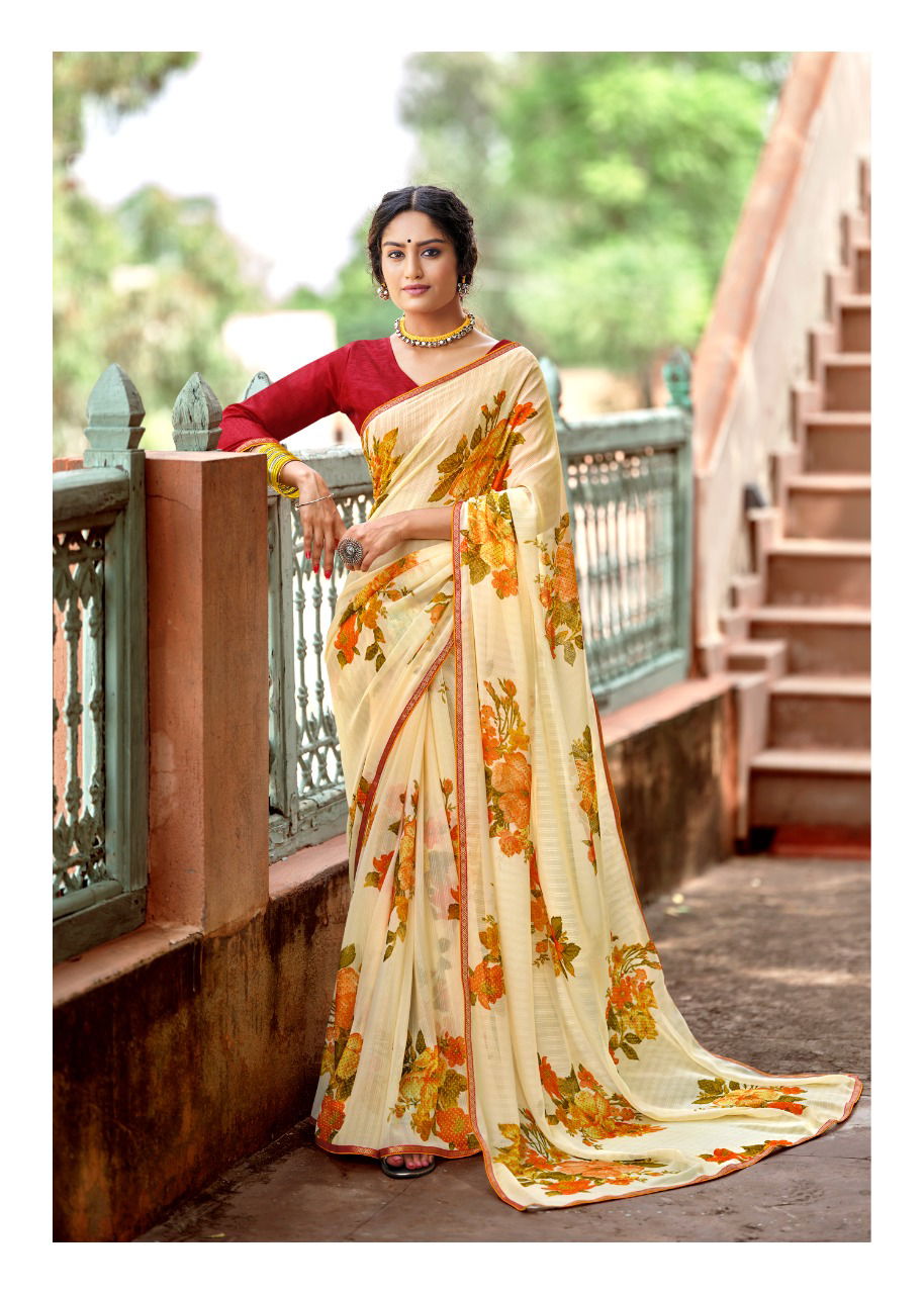 Kashvi Naina Casual Wear Georgette Designer Fancy Saree Collection